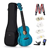 Ukelele de concierto Enya EUC-25D BU 23' azul la parte Superior de Caoba Sólida con bolsa de...