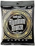 Ernie Ball Extra Light - Cuerdas para guitarra acústica, bronce y aluminio, calibre 10-50