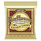 Ernie Ball Earthwood Extra Light - Cuerdas para guitarra acústica, bronce 80/20, calibre 10-50